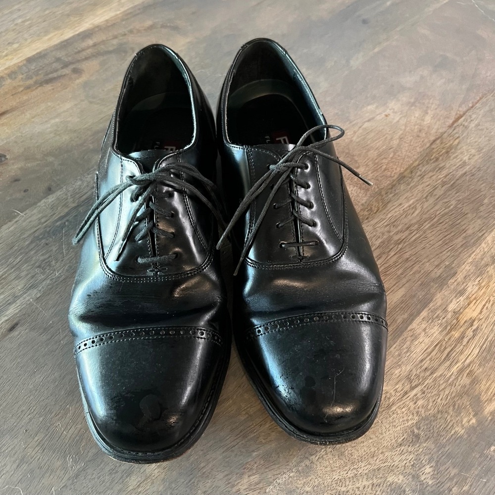 Florsheim Men's Black Leather Cap Toe Oxford Dress Shoes Lace Up 8.5‎